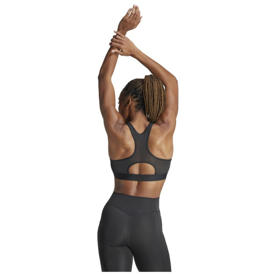 Adidas Γυναικείο μπουστάκι Powerreact Training Medium-Support Zip Bra